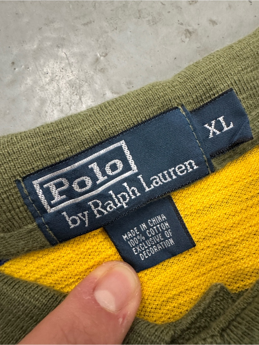 VTG Polo by Ralph Lauren Striped Polo Shirt - Orange, Green, Blue, Yellow - Picture 2 of 7